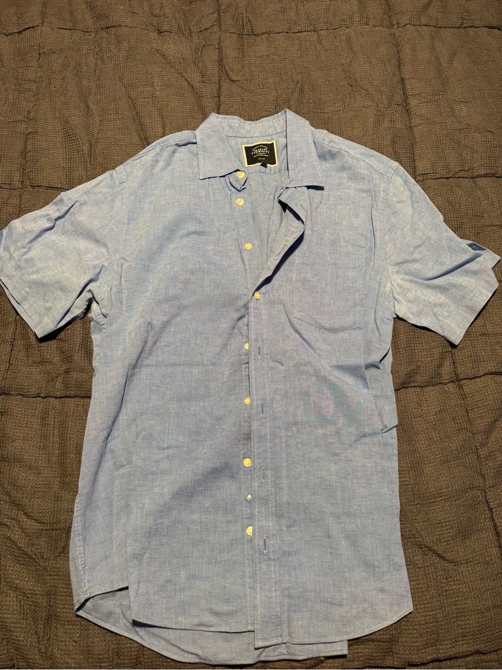Charles Tyrwhitt Light Blue Short-Sleeve Button-Down Shirt